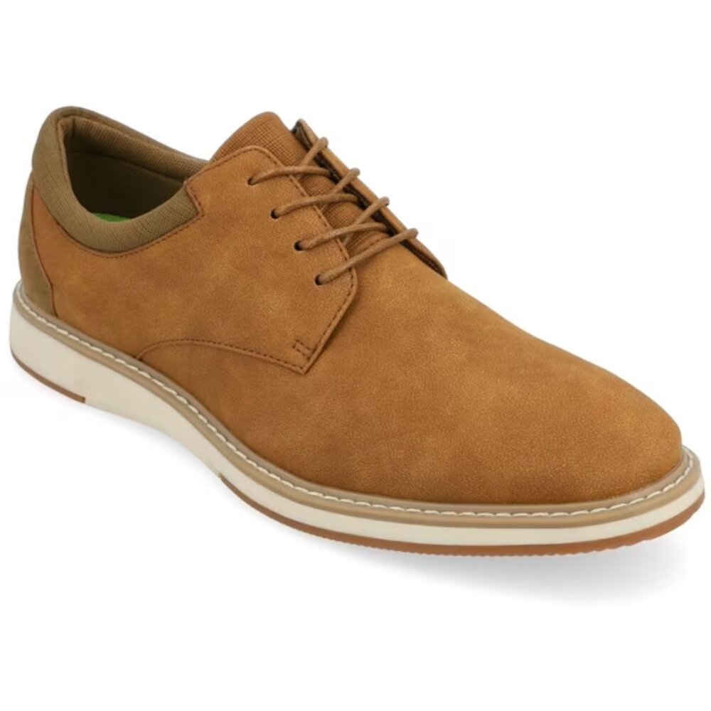 NiB Vance Co. Mens Comfort Foam Lace Up Round Toe Shoes Tan Size 13 $100 RY1355